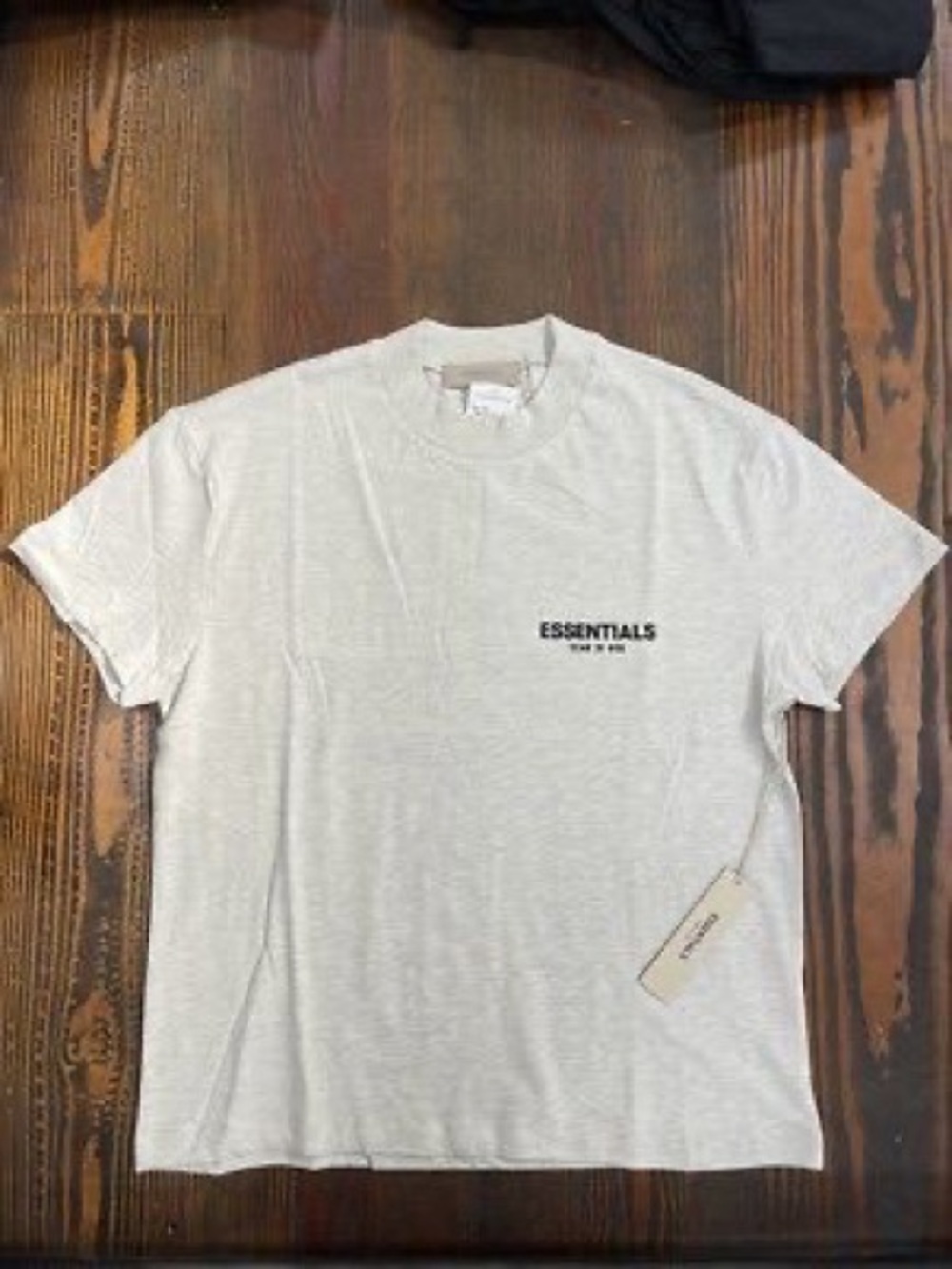 ESSENTIALS Cream Short Sleeve Logo Tee(light oatmeal)